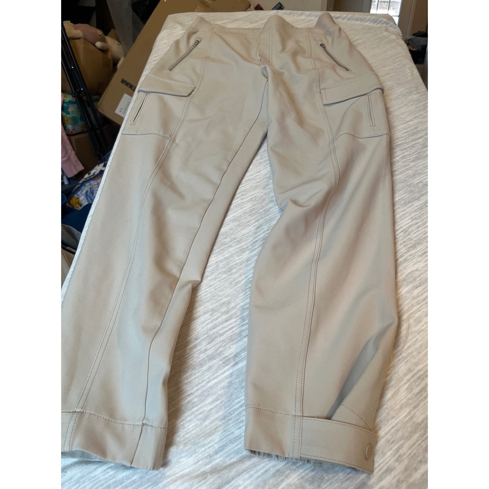 Athleta Headlands Hybrid Cargo II Pants Beige Tan Hiking Utility‎ Womens Size 8